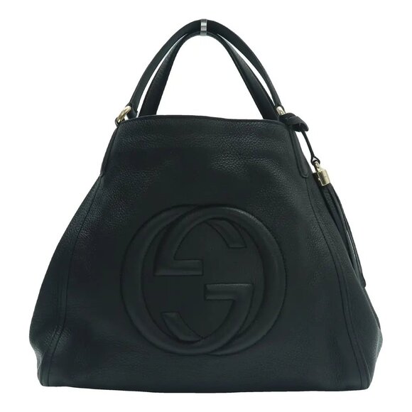 Gucci Handbags - GUCCI Soho Black Leather Tote 818-041825